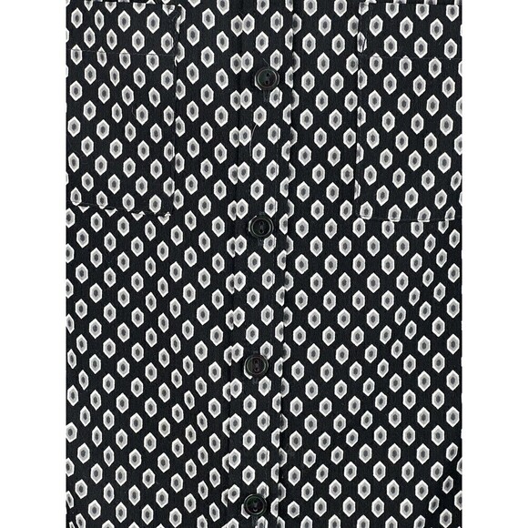 Apt. 9 Women's Petite Top Size PM Black, Gray, White Button Down Blouse - Picture 3 of 11